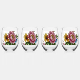 Vaso De Vino Ramo Floral de Taza de Té