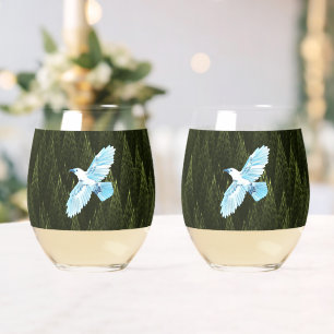 Vaso De Vino Ravas blancas en coníferas fractales