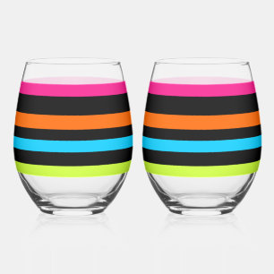 Vaso De Vino Rayas de neón