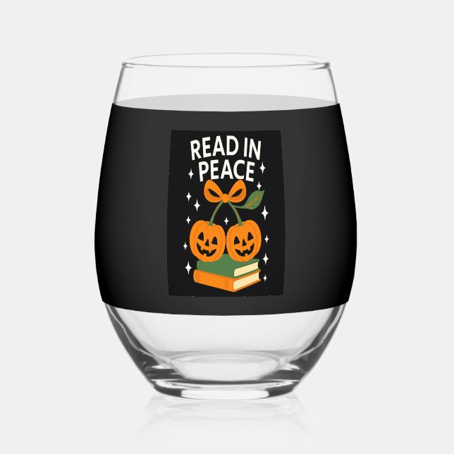 Vaso De Vino Read in Peace Funny Halloween Book (Anverso)