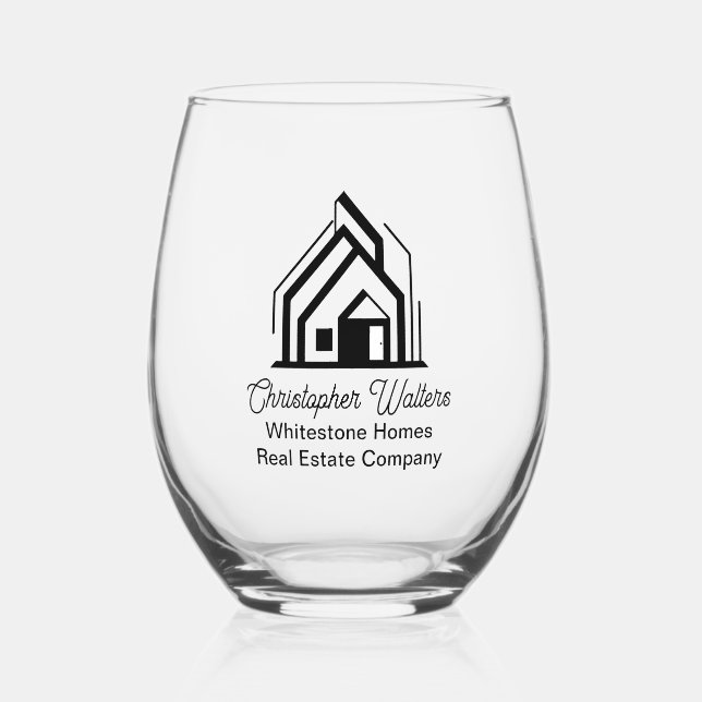 Vaso De Vino Real Estate Company Customized Realtor Logo (Anverso)