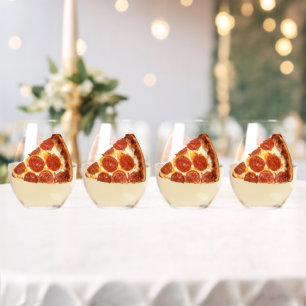 Vaso De Vino rebanada de pizza de pepperoni clásica de Slippery