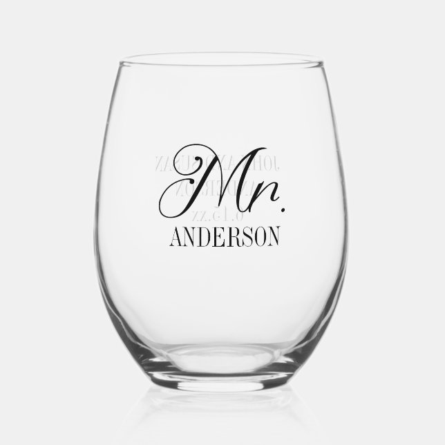 Vaso De Vino Recepción de bodas de Novia Groom Personalizada (Anverso)