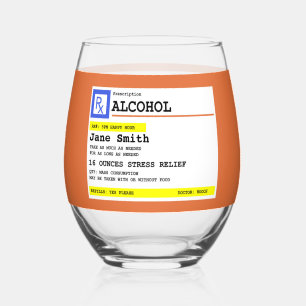 Vaso De Vino Receta personalizada Alcohol cómico