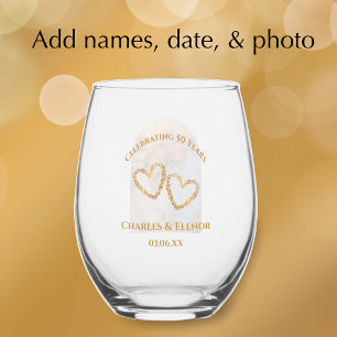 Vaso De Vino Recuerdo de Foto Personalizado Regalo de Aniversar