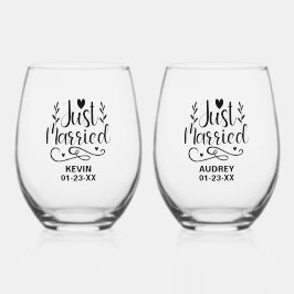 Vaso De Vino Recuerdo de recién casados