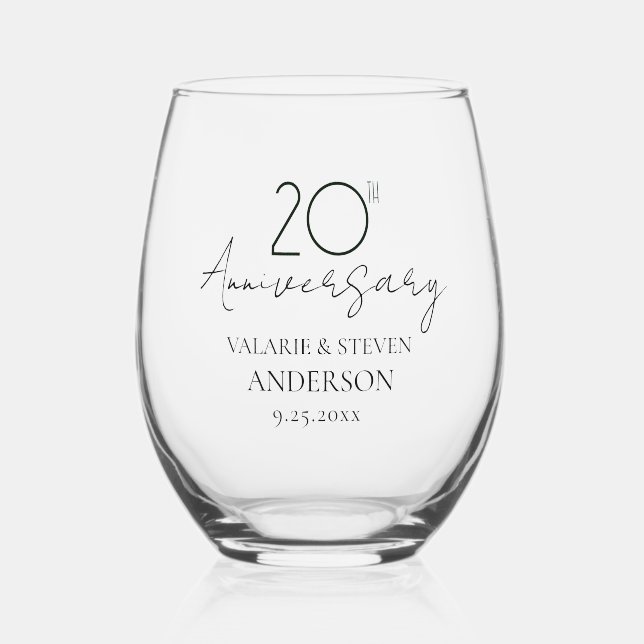 Vaso De Vino Recuerdo del 20º aniversario de boda (Anverso)