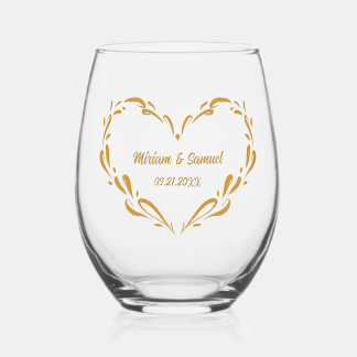 Vaso De Vino Recuerdo personalizado de aniversario de bodas con