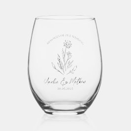 Vaso De Vino Recuerdos de Boda Floral Rústico Boho Eucalipto