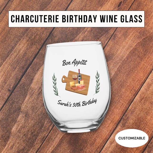Vaso De Vino Recuerdos de cumpleaños de embutidos y vinos (Subido por el creador)