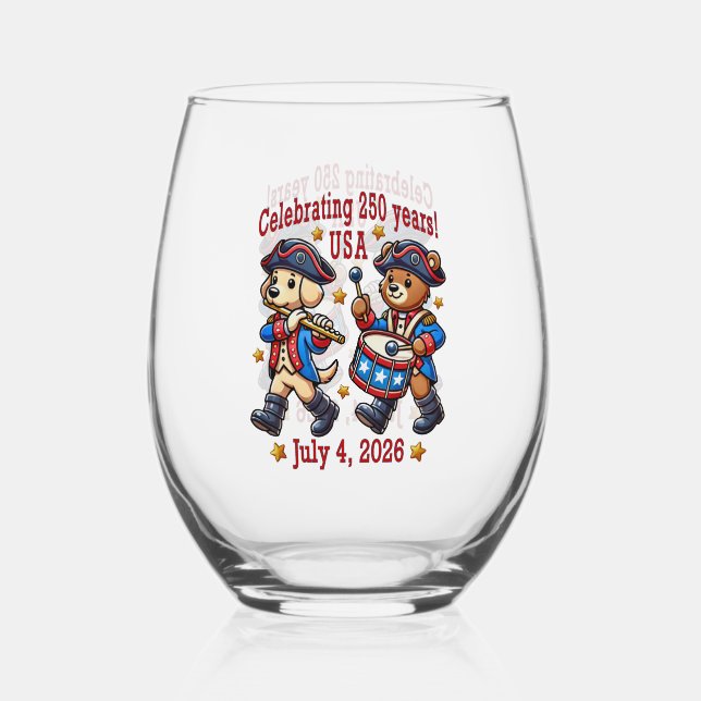 Vaso De Vino Recuerdos del 250º aniversario de EE.UU. - Patriót (Anverso)