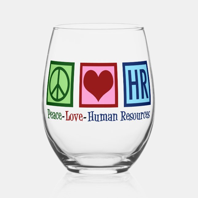 Vaso De Vino Recursos humanos de Peace Love (Anverso)