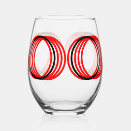 Vaso De Vino Red Black Circles Moderno Drinkware Set