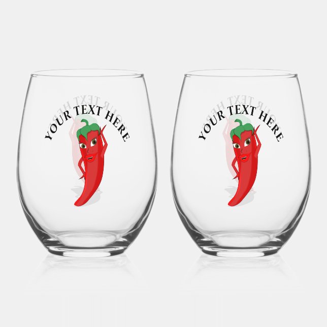 Vaso De Vino Red Hot Pepper Diva (Reverso )