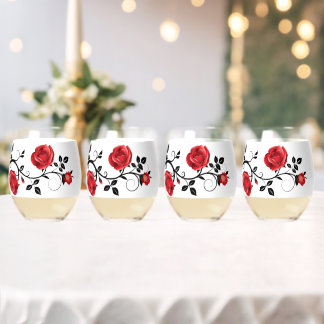 Vaso De Vino Red rose