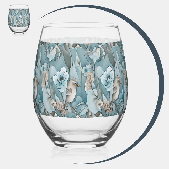 Vaso De Vino Reflejo de Pirámide (Pyramid Reflection Stemless Wine Glass (Front & Left)
)
