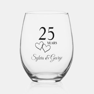 Vaso De Vino Regalo de 25 años personalizado elegante moderno