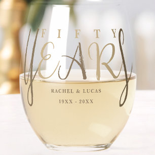 Vaso De Vino Regalo de 50º Aniversario de Boda de Oro