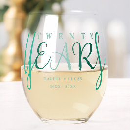 Vaso De Vino Regalo de aniversario de bodas de veinte años Esme