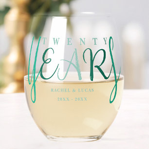 Vaso De Vino Regalo de aniversario de bodas de veinte años Esme