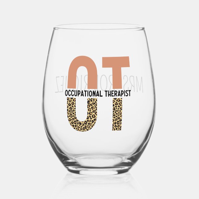 Vaso De Vino Regalo de Apreciación de Terapia Ocupacional perso (Reverso )