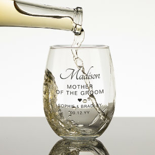 Vaso De Vino Regalo de boda personalizado para la madre del nov