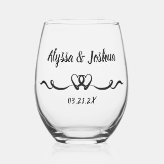 Vaso De Vino Regalo de boda personalizado para parejas con cora