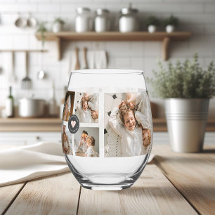 Vaso De Vino Regalo de fotografía familiar personalizada de Col