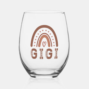 Vaso De Vino Regalo de Gigi Boho Arcoíris Abuela Linda