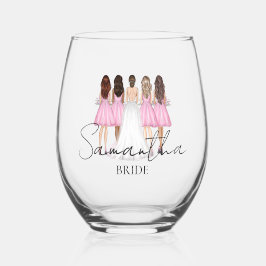Vaso De Vino Regalo de novia personalizado con nombre