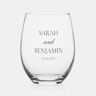Vaso De Vino Regalo de recuerdo de boda elegante y simple