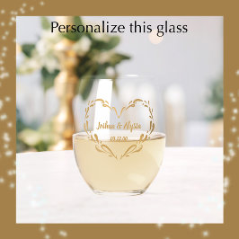 Vaso De Vino Regalo de recuerdo elegante con nombres de pareja