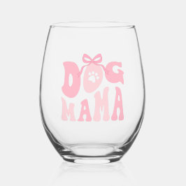 Vaso De Vino Regalo de vidrio de perro mamá para amante de perr