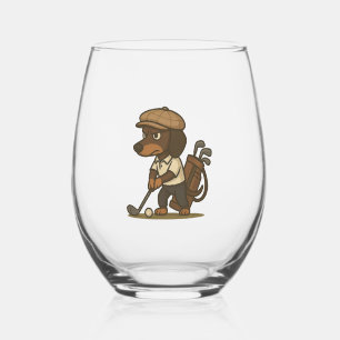Vaso De Vino Regalo divertido para golfista � Dachshund en el T
