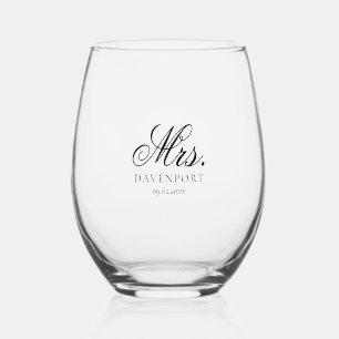 Vaso De Vino Regalo elegante de recuerdo de boda para Sr. y Sra