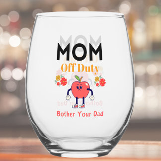 Vaso De Vino Regalo "Mamá sin servicio" para mamá