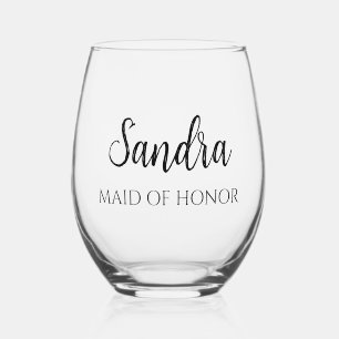 Vaso De Vino Regalo Minimalista para Damas de Honor