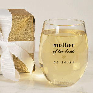 Vaso De Vino Regalo moderno de corazón de oro para la madre de