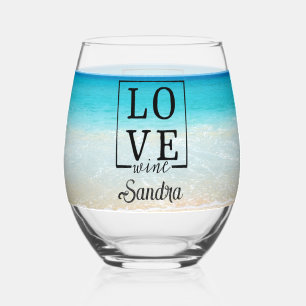 Vaso De Vino Regalo personalizado de dama de honor en playa tro