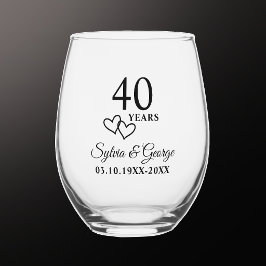 Vaso De Vino Regalo personalizado elegante moderno para el 40 a