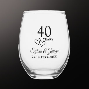 Vaso De Vino Regalo personalizado elegante moderno para el 40 a