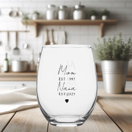 Vaso De Vino "Regalo" personalizado para mamá y Nana EST