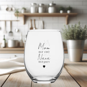 Vaso De Vino "Regalo" personalizado para mamá y Nana EST