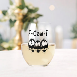 Vaso De Vino Regalos de citas divertidas de aves F-Caw-F