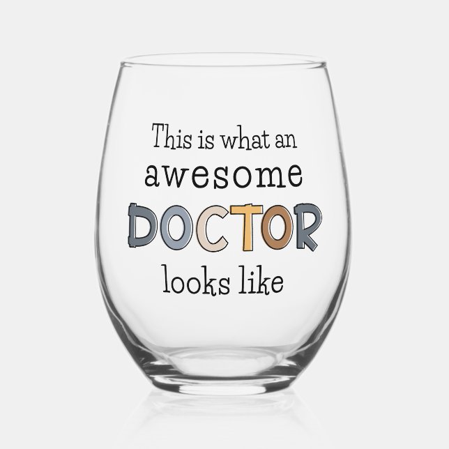 Vaso De Vino Regalos para médicas divertidos | Impresionante Mé (Anverso)
