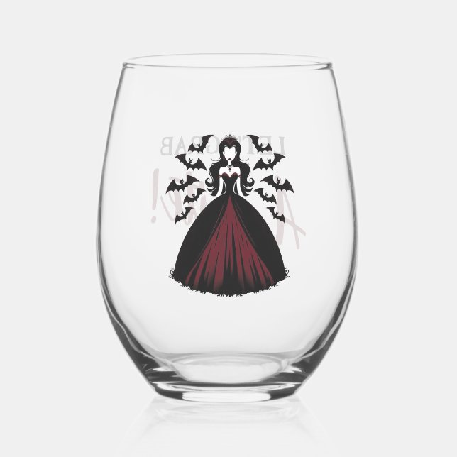 Vaso De Vino Reina vampira Halloween (Reverso )