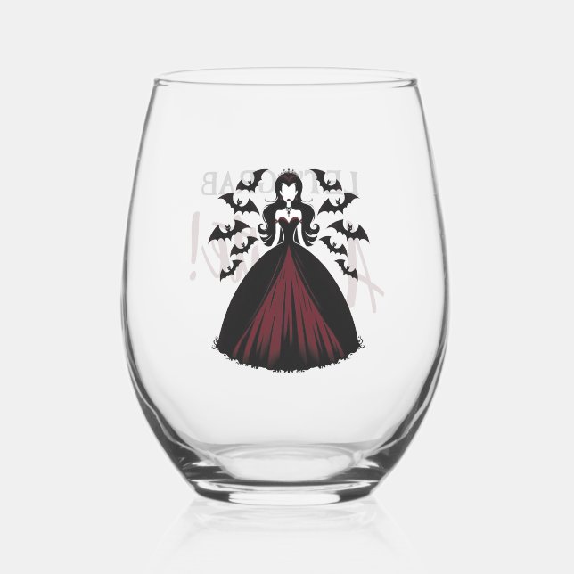 Vaso De Vino Reina vampiro Halloween (Reverso )