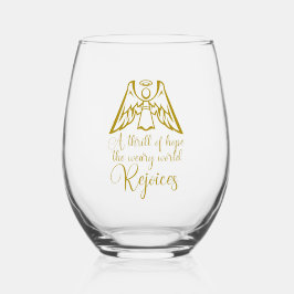 Vaso De Vino Rejoice Angel Elegant Gold Religious Christmas