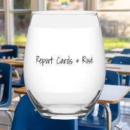 Vaso De Vino Report Cards & Rosé Personalized Funny Teacher