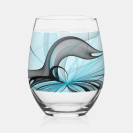 Vaso De Vino Resumen Antracita Gris Azul azul arte fractal mode